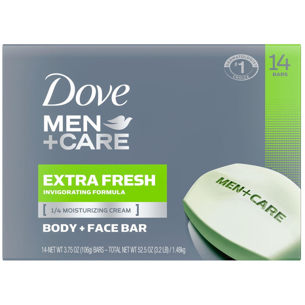 Dove Men Fresh Body & Face Bar Soap 14PK x3.75 oz