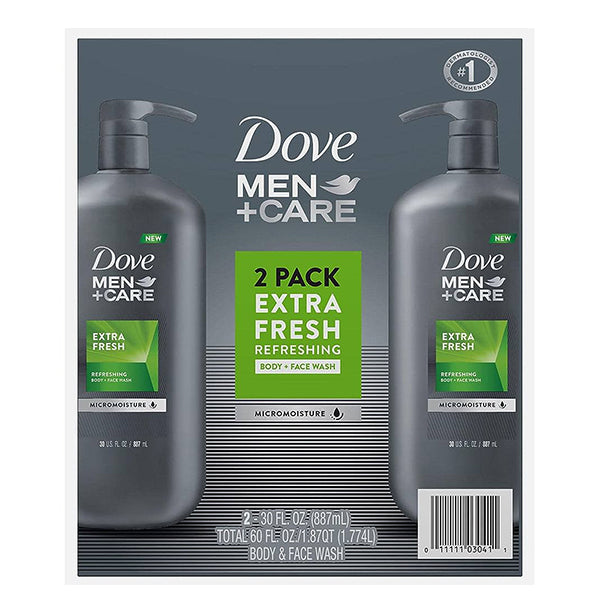 Dove Men Fresh Body & Face Wash, 2Pk x30 oz