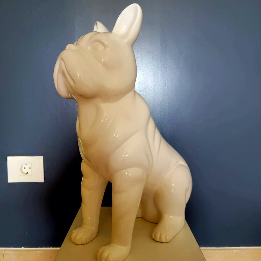 A.W. Ceramic Bulldog White 52 cm
