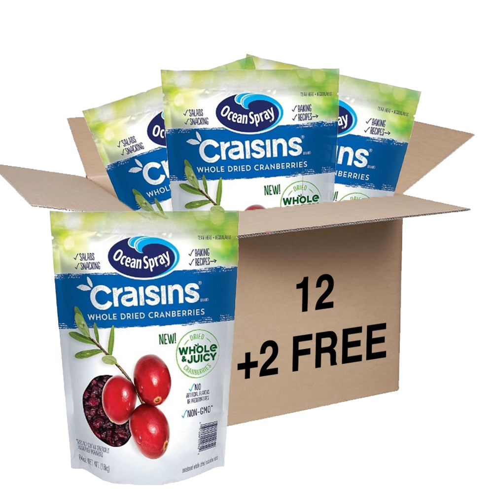 Ocean Spray, Craisins Whole Dried Cranberries GF, 64 oz x12 (BB: 08-07-2024)