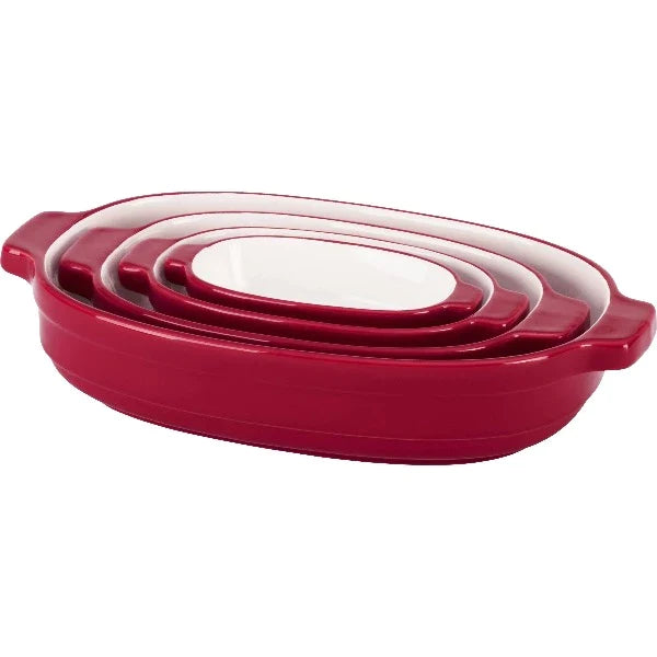 KitchenAid 4 Pcs Ceramic Casserole Set Red
