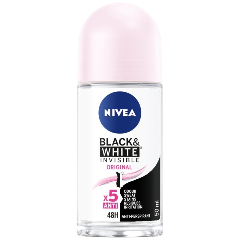 Nivea Roll-On Deo Invisible Black/White Her, 50ml