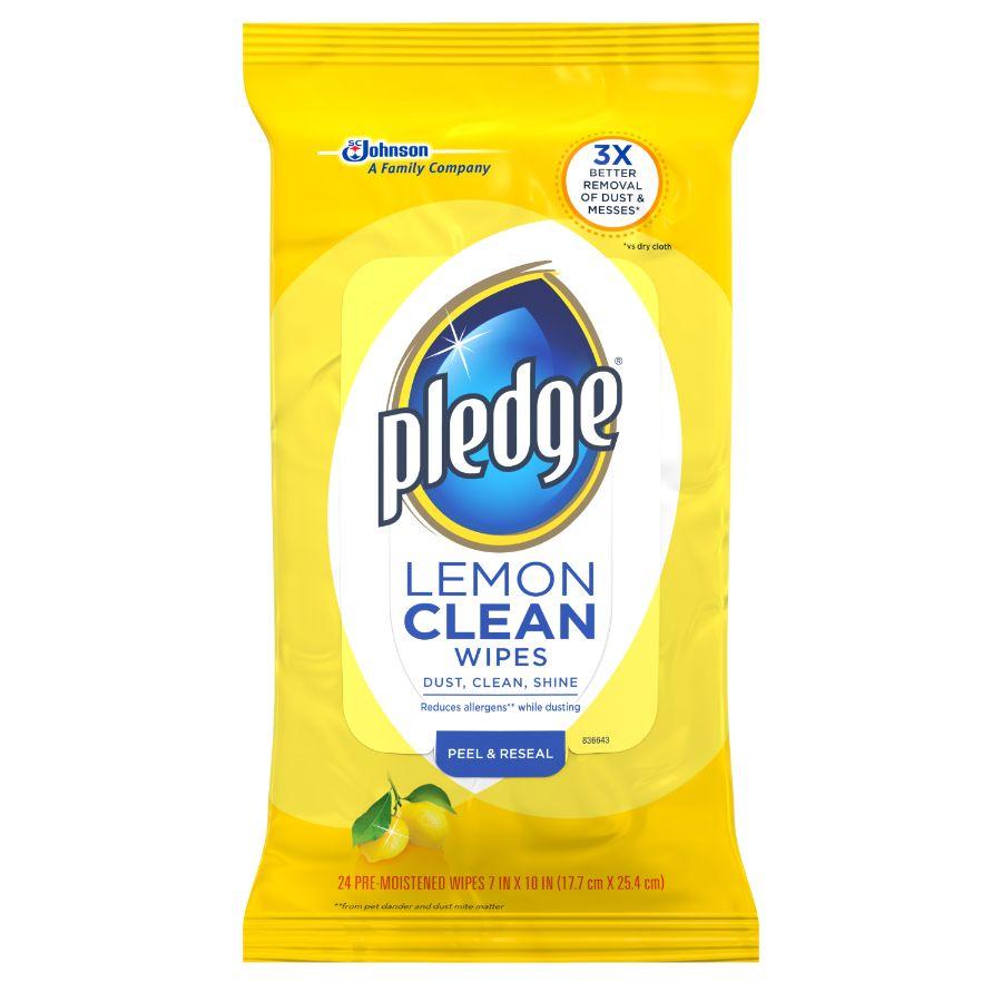 Pledge Lemon Clean Wipes, 24 Ct