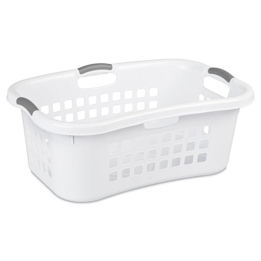 Sterilite Ultra HipHold White Laundry Basket, 53 L