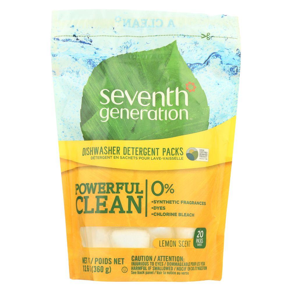 Seventh Generation, Dishwashinger Detergant Packs Lemon Scent, 20 pk