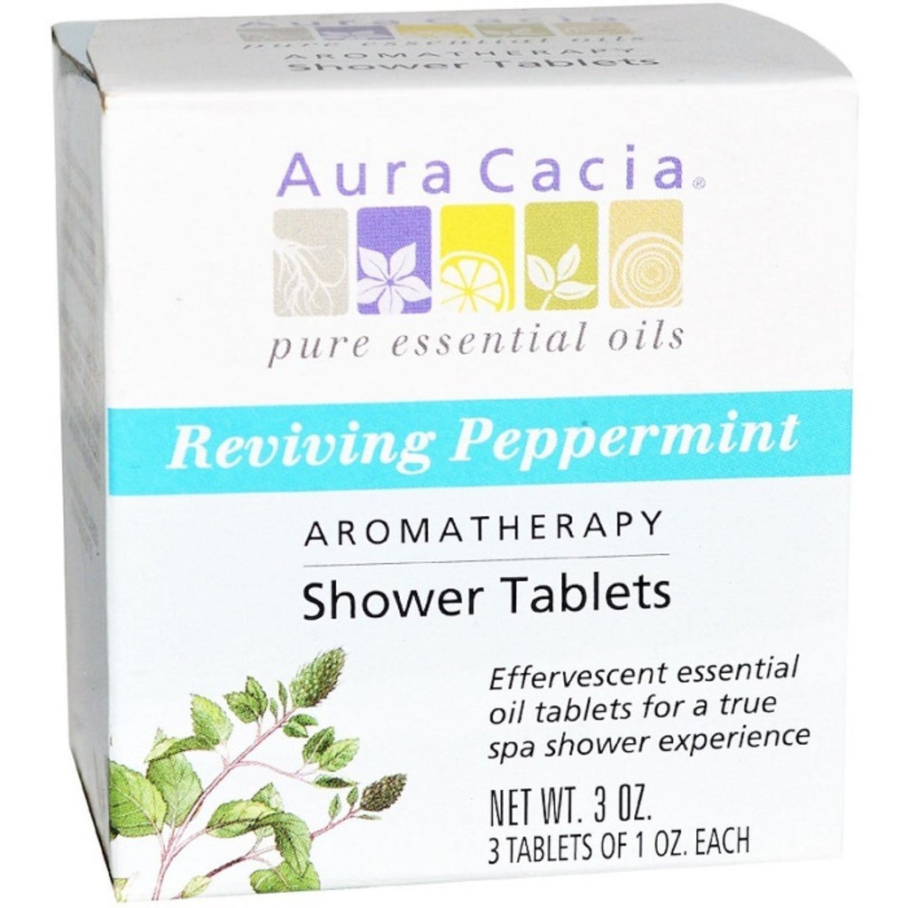 Aura Cacia, Reviving Peppermint Shower Tabs, 3 oz