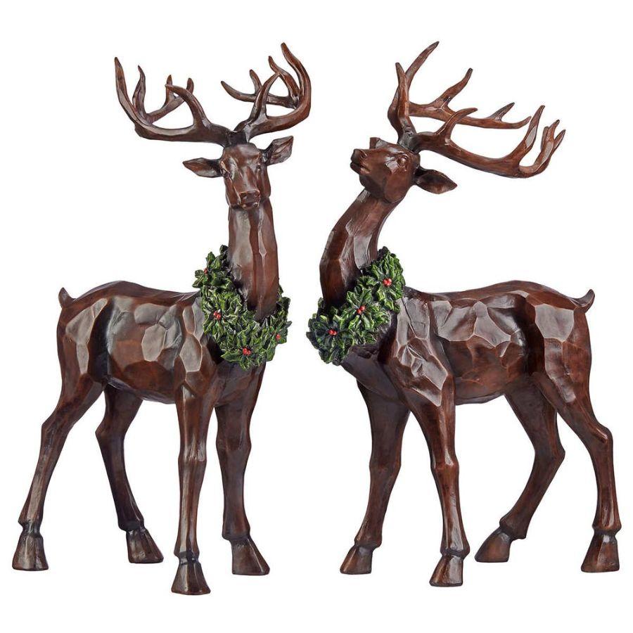Natures Mark Tabletop Decorative Christmas Reindeer Set of 2, 19 In