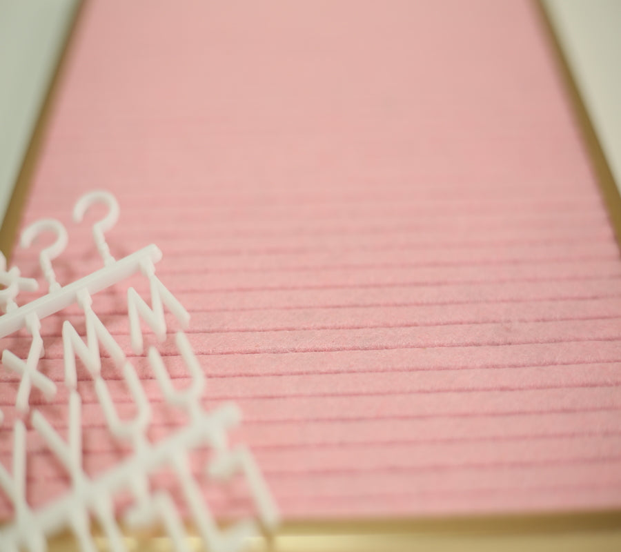 Felt Letter Board Pink, 30 x 21 cm