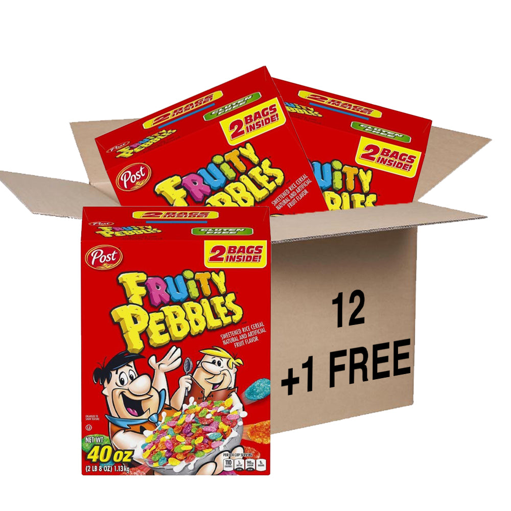 Post Fruity Pebbles Cereals 2 Bags GF, 1.32 Kg x12