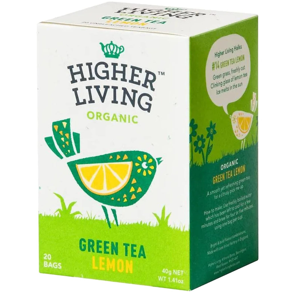 Higher Living Organic Green Tea Lemon 20ct, 40g