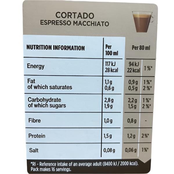 Nescafe Dolce Gusto Cortado Macchiato x16 Capsules, 101 g