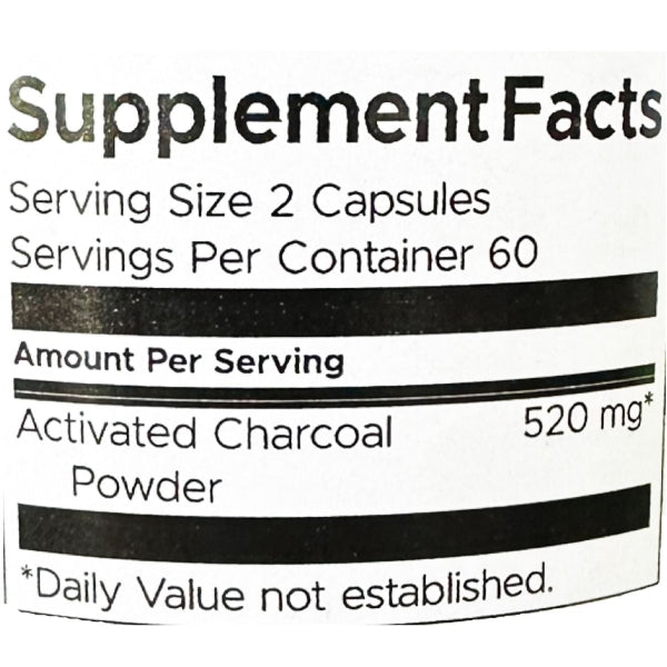 Swanson Activated Charcoal 260 MG, 120 caps