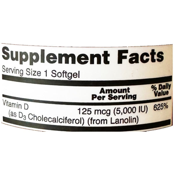 NOW Foods Vitamin D-3 5000 IU, 30 Softgels