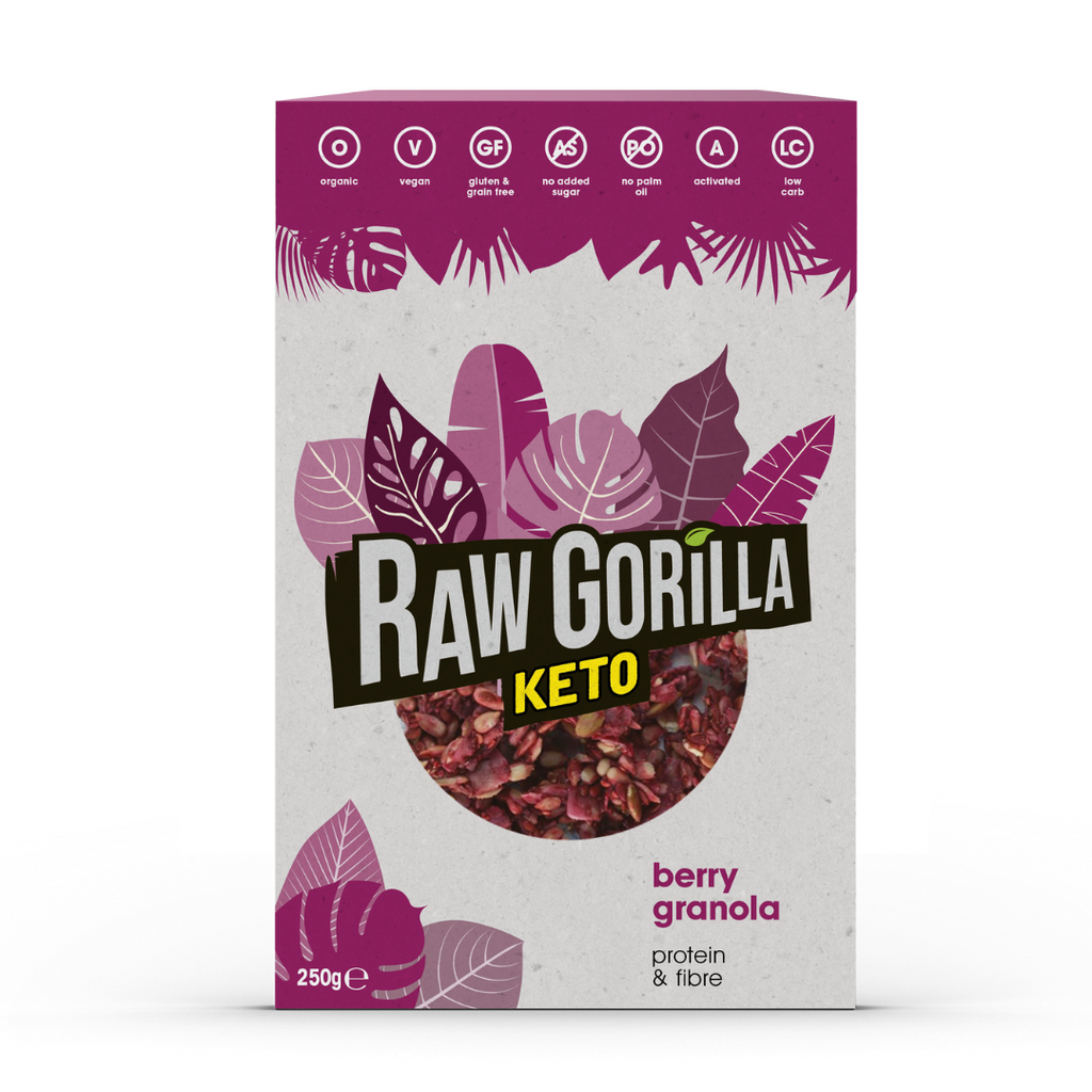 RawGorilla Keto Organic Berry Granola, 250 g