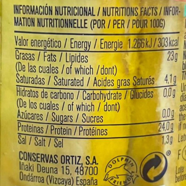 Ortiz Bonito Tuna In Organic Olive Oil/Jar, 220 g