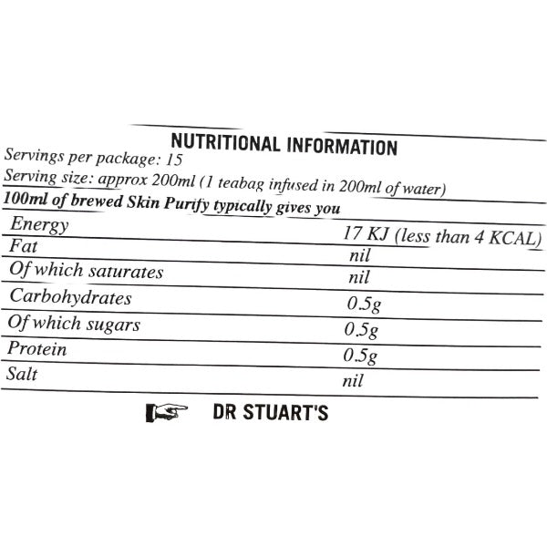 Dr Stuart's Skin Purify Tea 15 ct, 18 g