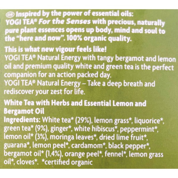 Yogi Tea Natural Energy, 17 Bags