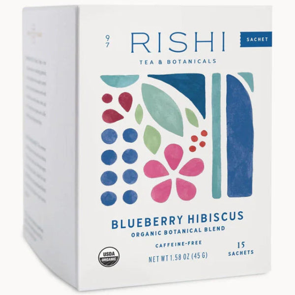A vibrant, fruity herbal blend with tangy hibiscus and sweet blueberry notes, perfect for a refreshing caffeine-free cup.