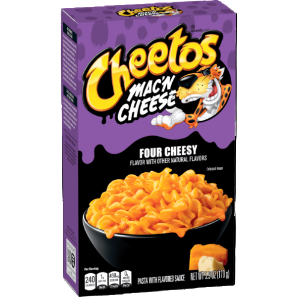Combines creamy macaroni with a rich blend of four cheeses and a signature Cheetos crunch for a fun, cheesy twist