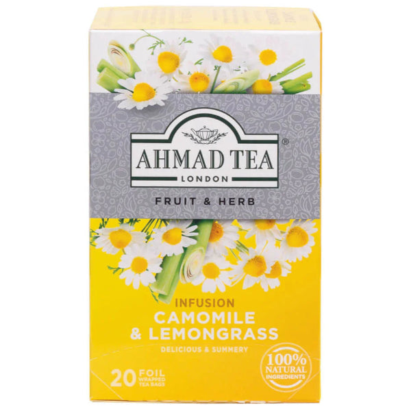20 aluminum bags of soothing herbal tea with calming floral and citrus notes.