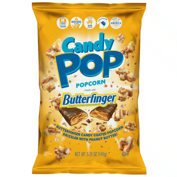 Offers a delightful fusion of crunchy popcorn and the iconic Butterfinger candy flavor