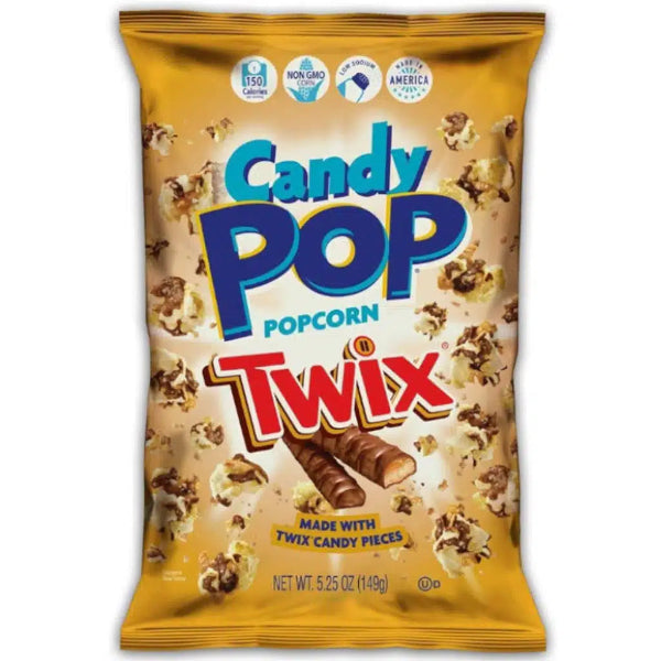 Crunchy popcorn drizzled with Twix caramel and chocolate, creating the perfect sweet and salty snack combo