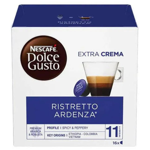 Powerful and intense ristretto pods with a bold, rich flavor for a strong coffee experience.