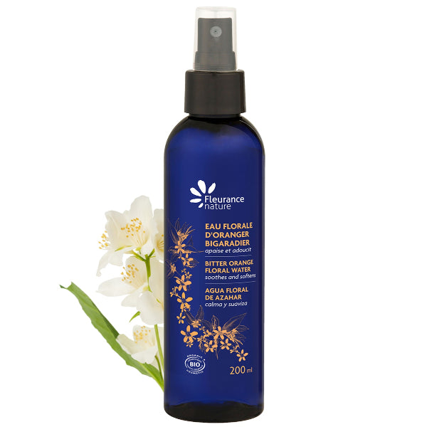 An organic floral water that soothes and refreshes dry or sensitive skin with its delicate orange blossom scent. 