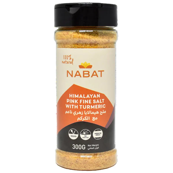 A flavorful blend of mineral-rich pink salt and turmeric, perfect for seasoning and boosting your dishes
