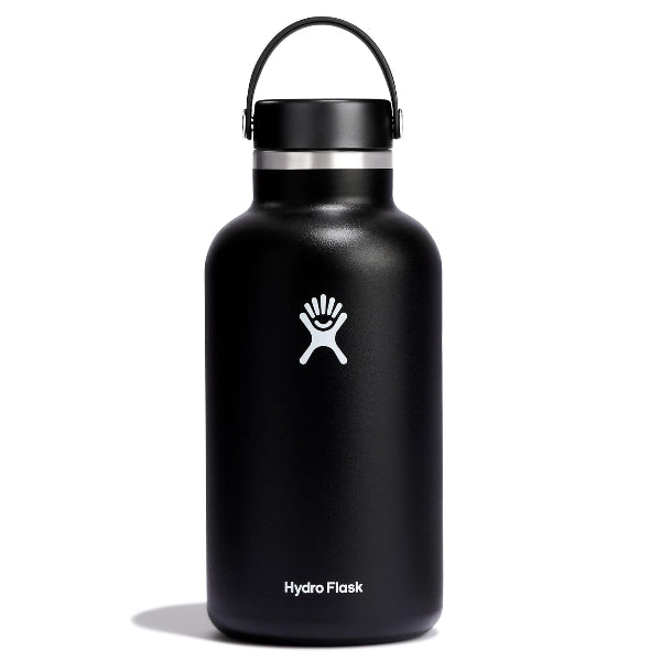 Hydro Flask Wide Mouth Bottle, Black, 1893ml – extra-large and insulated