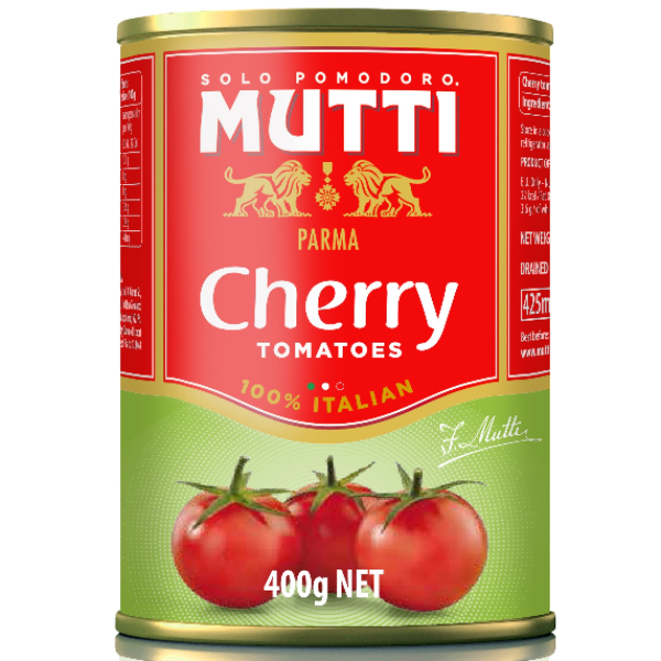 Juicy and naturally sweet, Mutti Cherry Tomatoes in Tin are perfect for adding vibrant flavor to sauces, salads, and recipes.