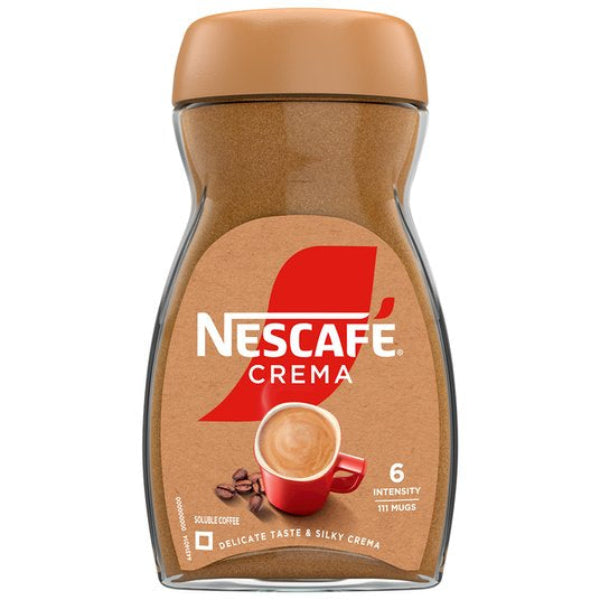 Smooth and rich instant coffee with a creamy, velvety crema
