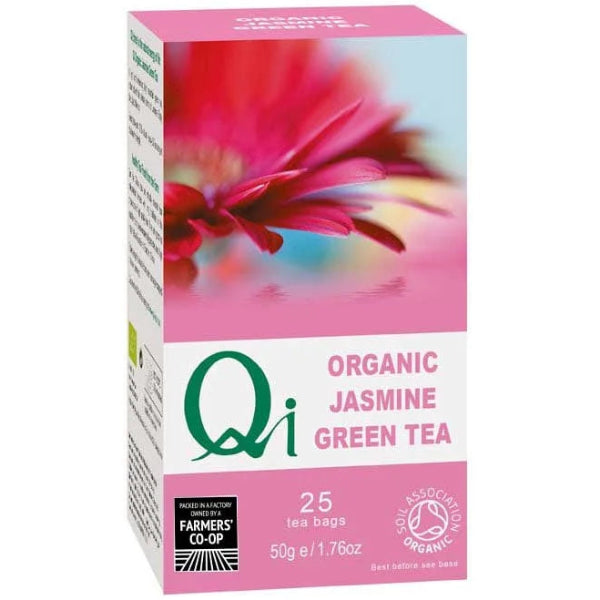 A delicate organic green tea blend scented with jasmine, offering a soothing aroma and antioxidant-rich benefits.