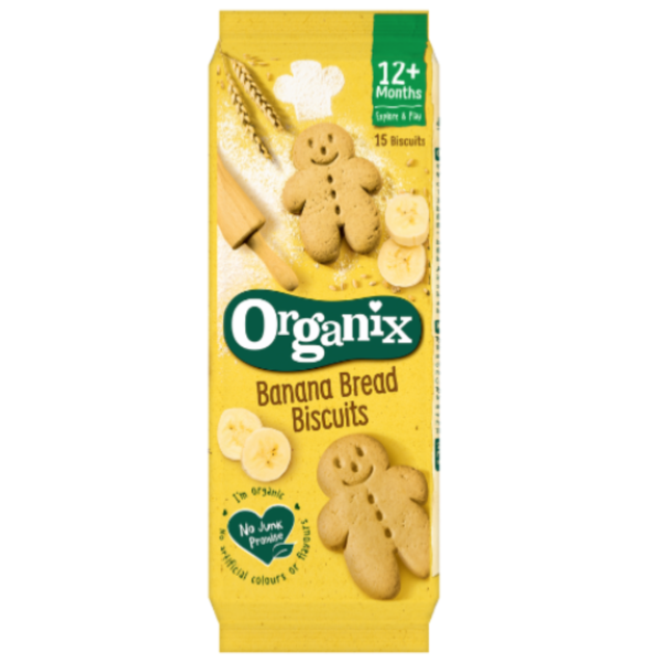 Soft, sweet, and wholesome, Organix Banana Bread Biscuits Organic are a deliciously healthy treat for little ones.