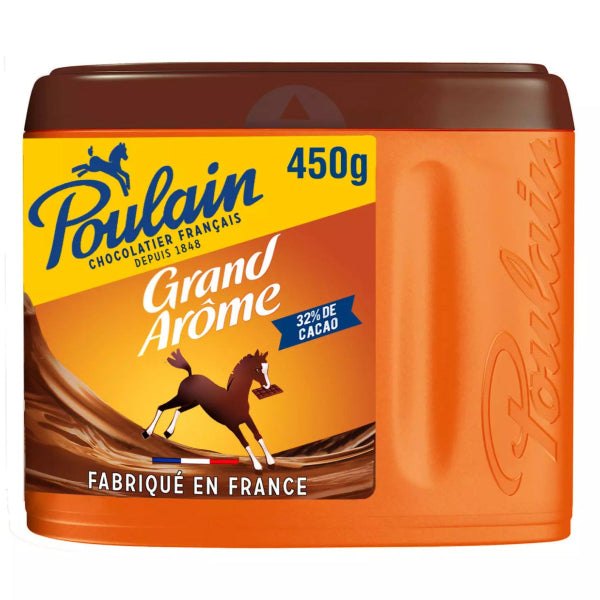 A rich, smooth chocolate drinking powder made in France and beloved by families