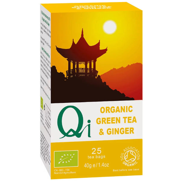 A zesty organic green tea infused with ginger, supporting digestion, immunity, and overall wellness.