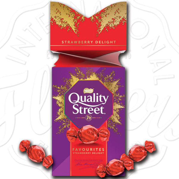 Delicious Quality Street Strawberry Creme Chocolate Cracker, perfect for festive sharing.