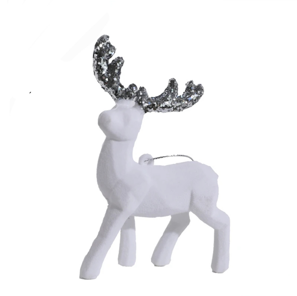 A.W. Velvet Deer Ornament 9x13cm