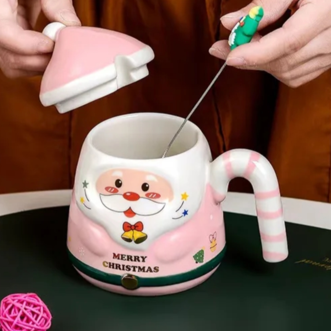 A.W. Christmas Mug in a Gift Box +Lid +Spoon (select a color)