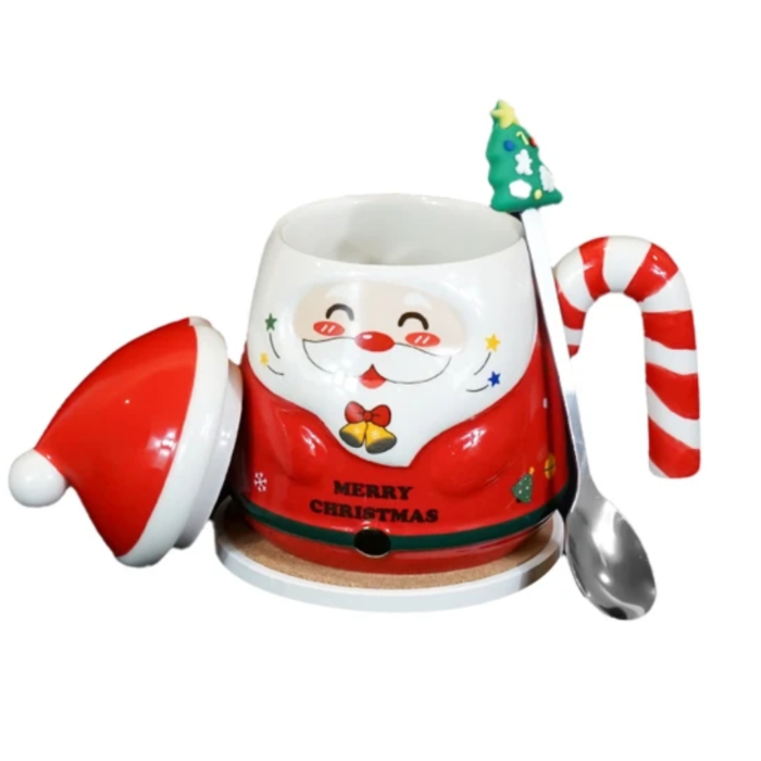 A.W. Christmas Mug in a Gift Box +Lid +Spoon (select a color)