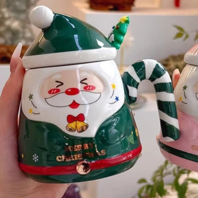 A.W. Christmas Mug in a Gift Box +Lid +Spoon (select a color)