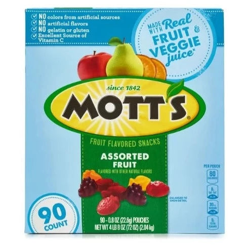 Mott's Assorted Fruit Flavored Snacks 90ct