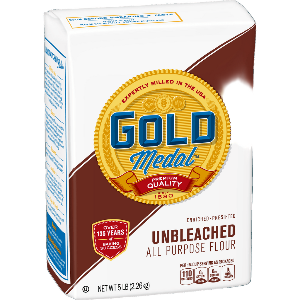 A versatile, 5-pound bag of flour that can be used for a wide range of baking needs, from high-rising breads to cookies and pie crusts