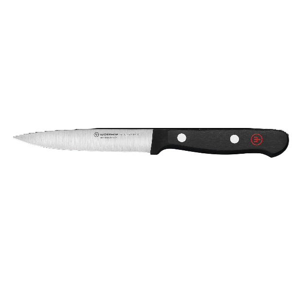 the Wüsthof Gourmet Utility Knife Black 10 cm is perfect for everyday slicing and trimming tasks.