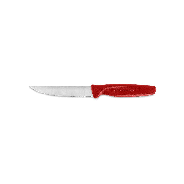 Wüsthof Create red pizza and steak knife, 10 cm, designed for easy slicing and cutting.