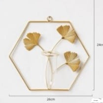 A.W. Metallic Gold Flower Wall +Cup (Select a Design)