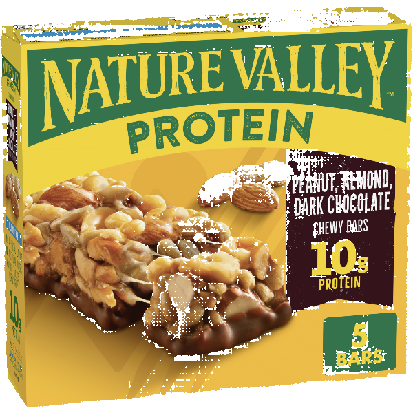 Chewy protein bars with peanut, almond, and dark chocolate, perfect for a tasty energy boost.