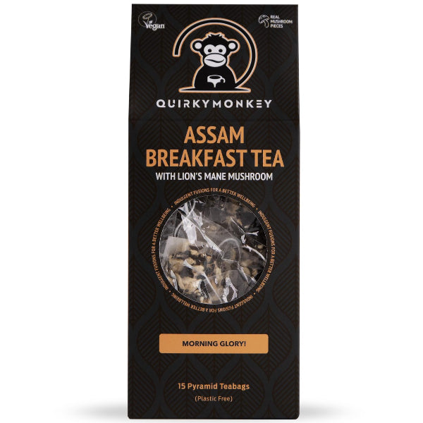 A robust Assam tea blended with Lion’s Mane mushroom, supporting focus and energy for a strong start to your day.
