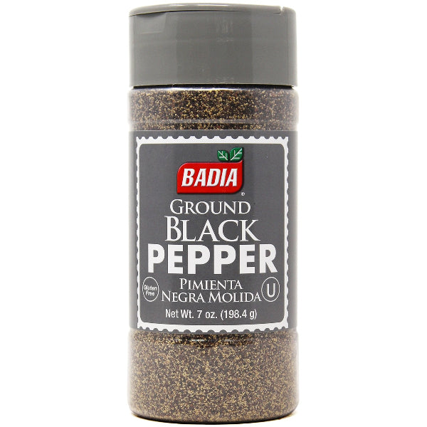 Freshly ground black pepper with bold, pungent flavor, ideal for seasoning and enhancing a wide variety of dishes.