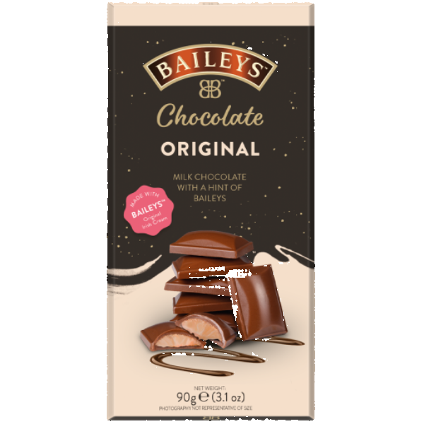 Creamy milk chocolate bar filled with luscious Baileys-flavoured truffle for an indulgent adult treat.